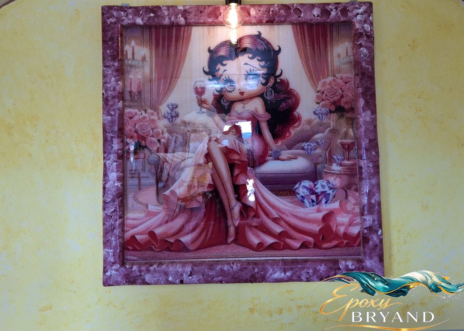 Tableau décoratif vitrifié en résine époxy